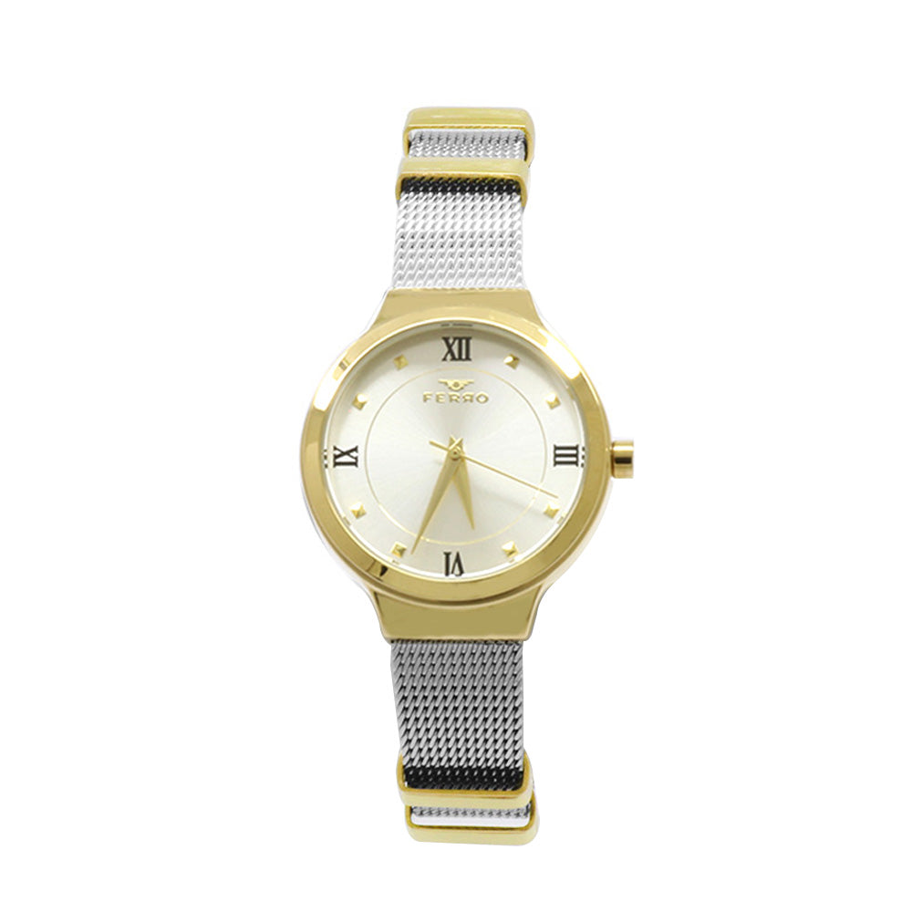 Ferro Silver Color Mesh Strap Women Wristwatch TH-F21070C-1135-D