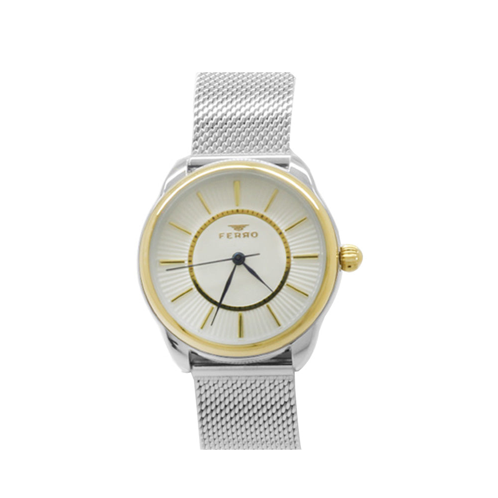 Ferro Silver Color Mesh Strap Women Wristwatch TH-F21152C-D