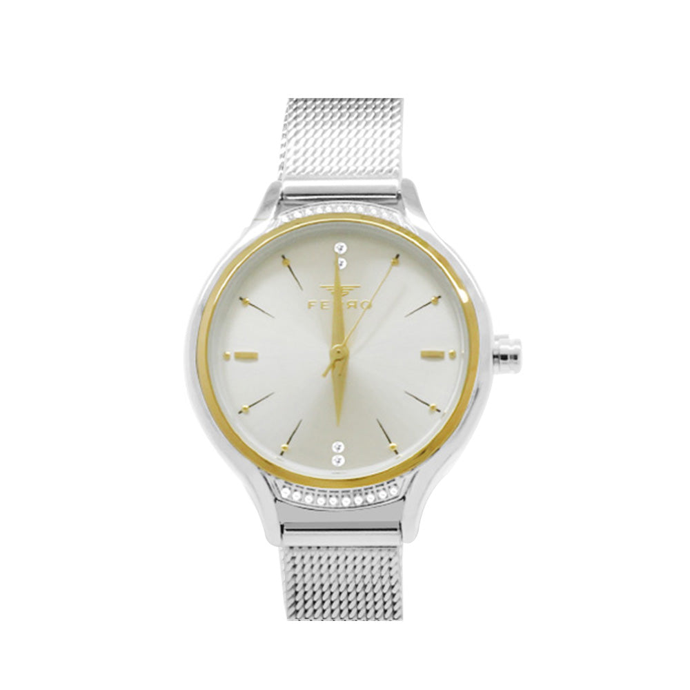 Ferro Silver Color Mesh Strap Women Wristwatch TH-FL21260C-D