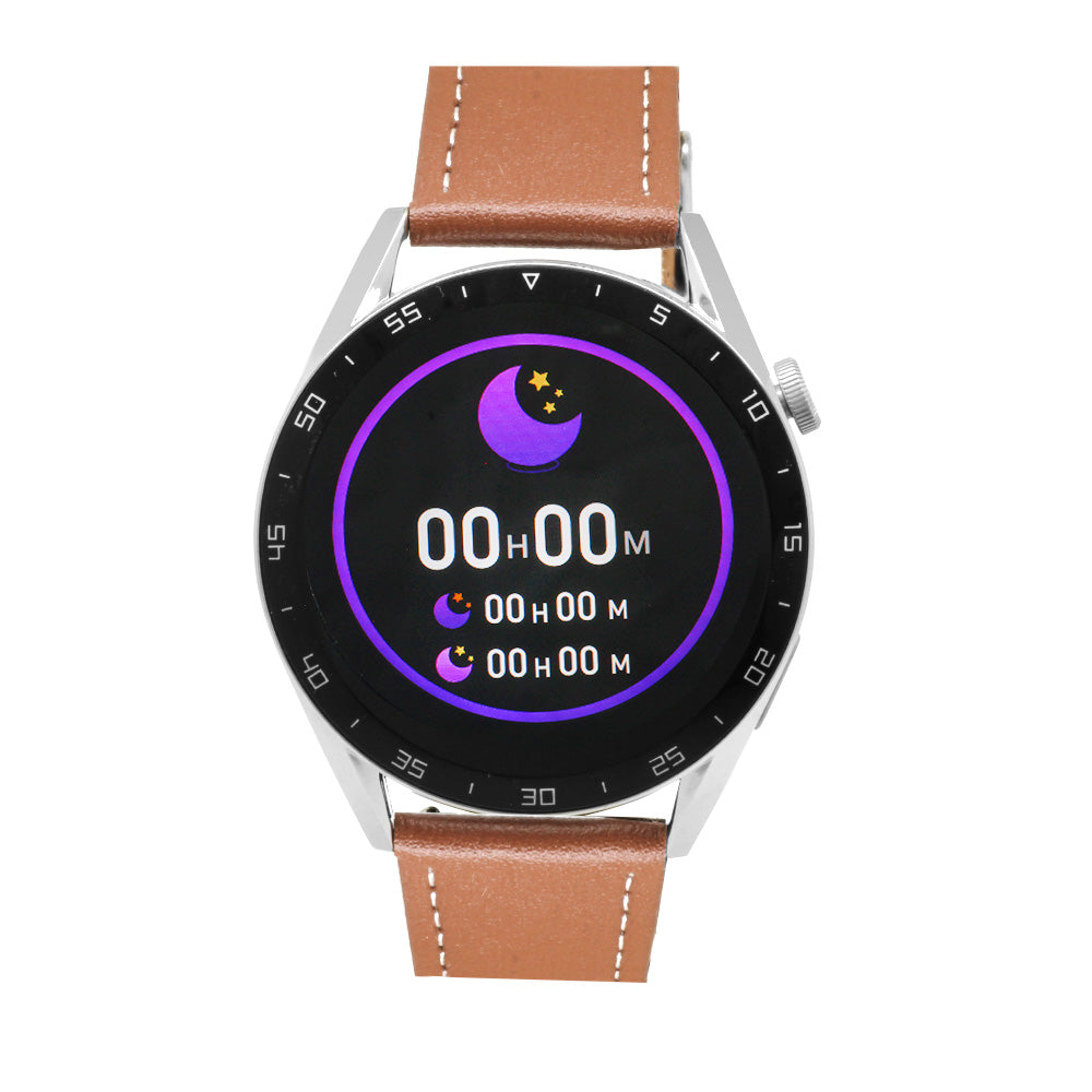 Ferro Brown Leather Band Smart Watch