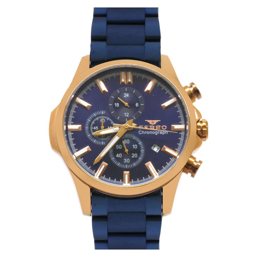 Ferro Navy Blue Changeable Strap Men's Wristwatch