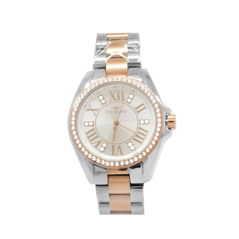 Ferro Rose-Silver Color Steel Strap Women Wristwatch TH-F51336A-E