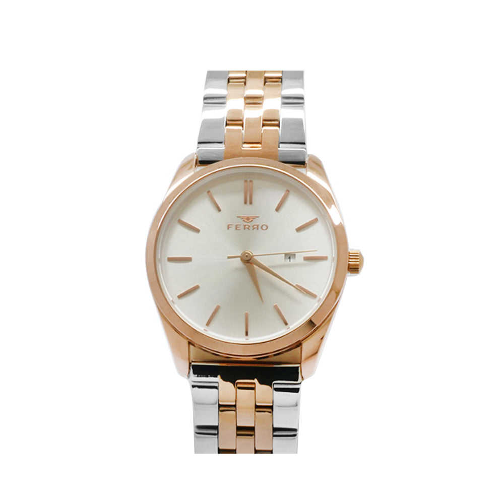 Ferro Rose-Silver Color Women Wristwatch TH-FL21231A-E