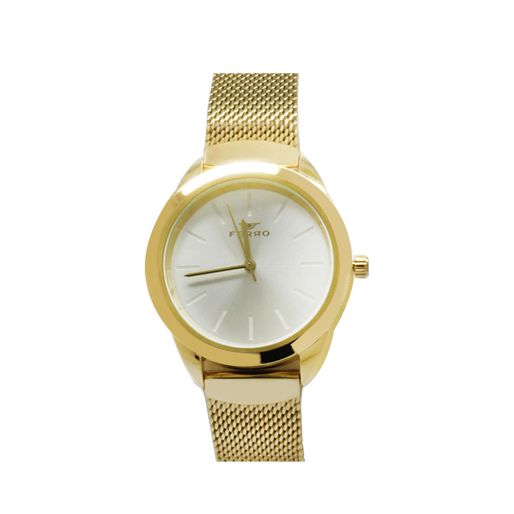 Ferro Rose Color Mesh Strap Women Wristwatch TH-F21073C-B