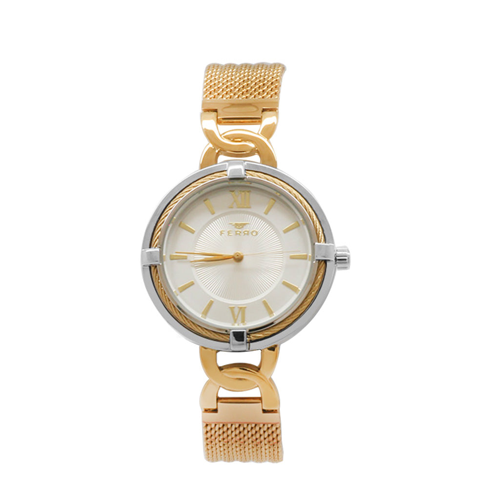 Ferro Rose Color Mesh Strap Women Wristwatch TH-F21092C-E