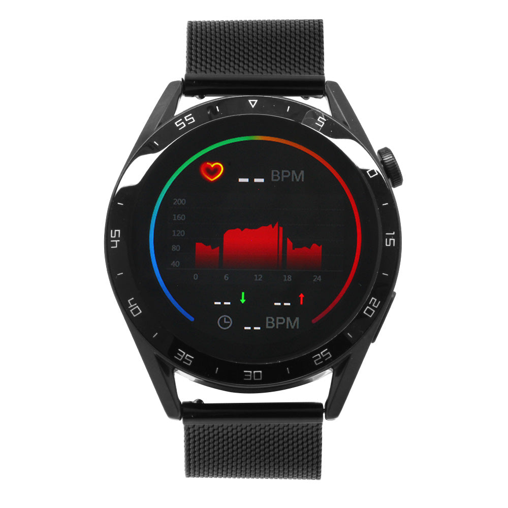 Ferro Black Color Mesh Strap Smart Watch