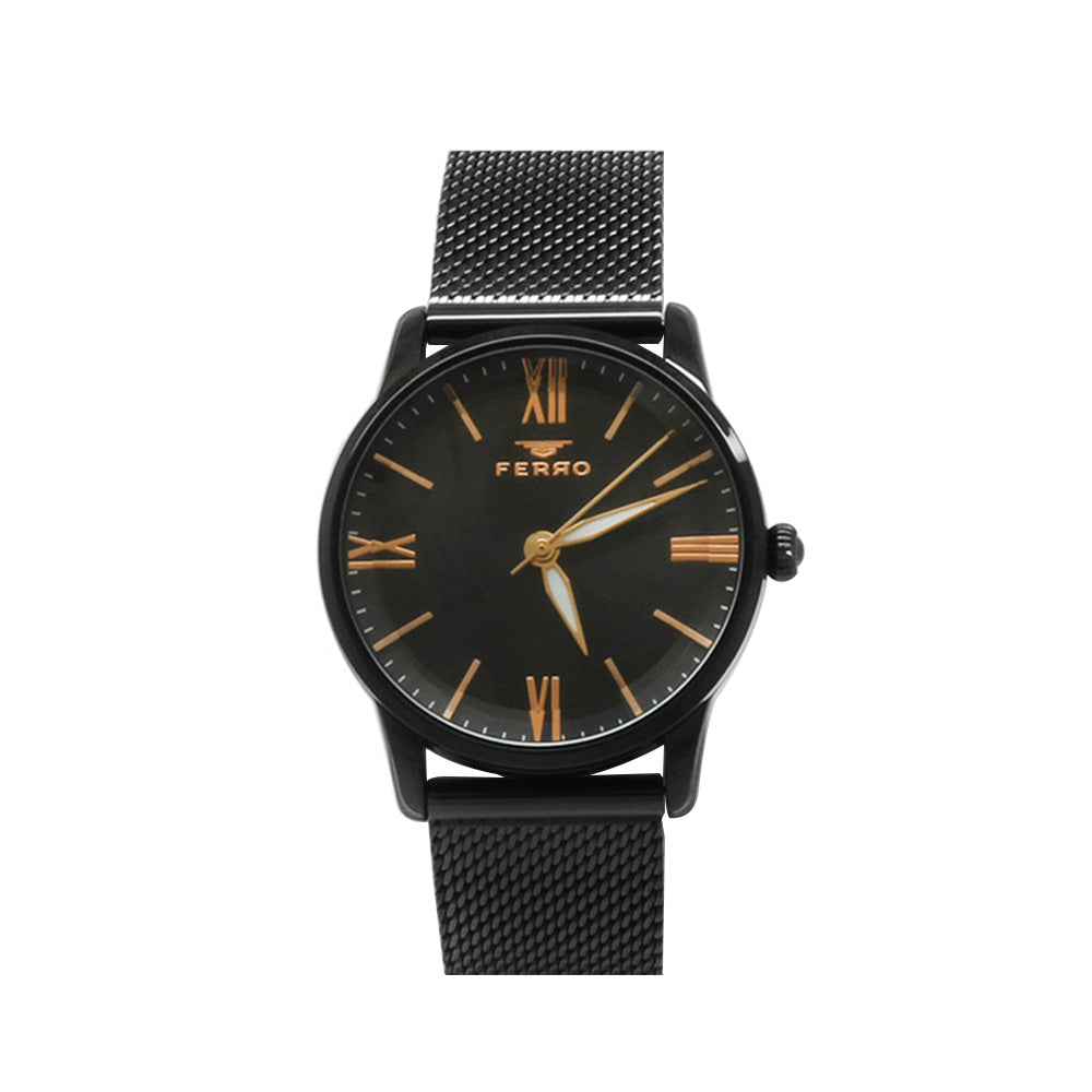 Ferro Black Color Mesh Strap Women Wristwatch TH-F21182C-G