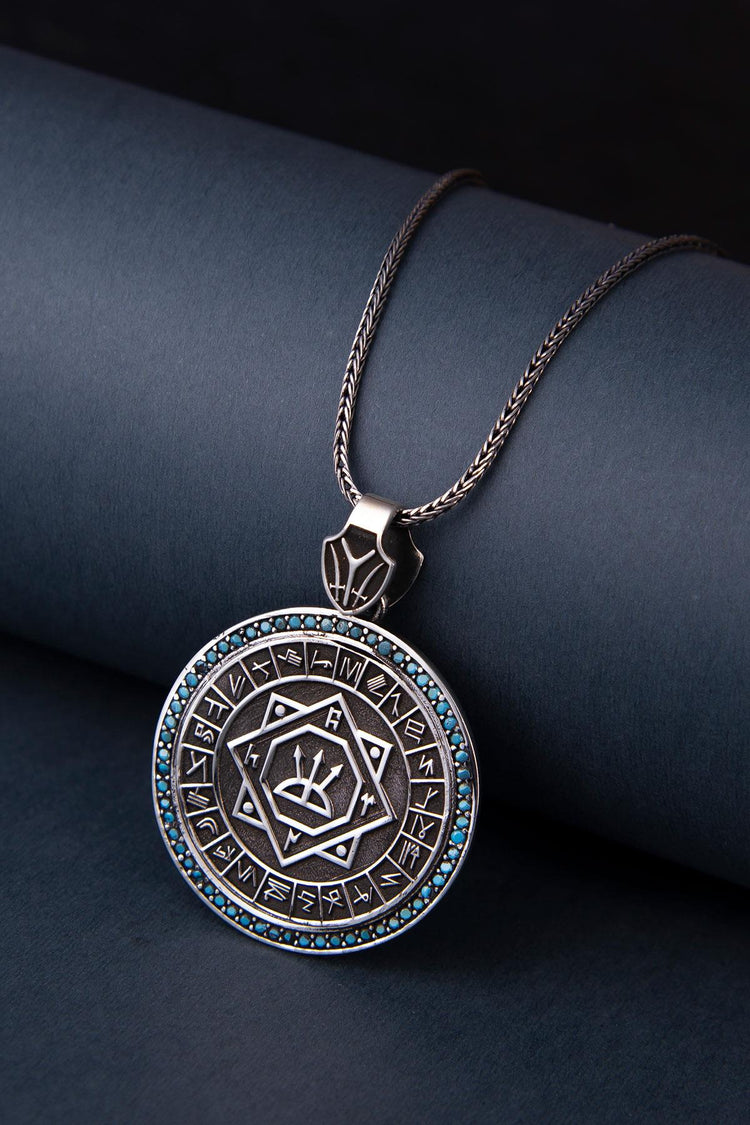 Ve Tesbih Oguz Khagan Seal Medallion Necklace 