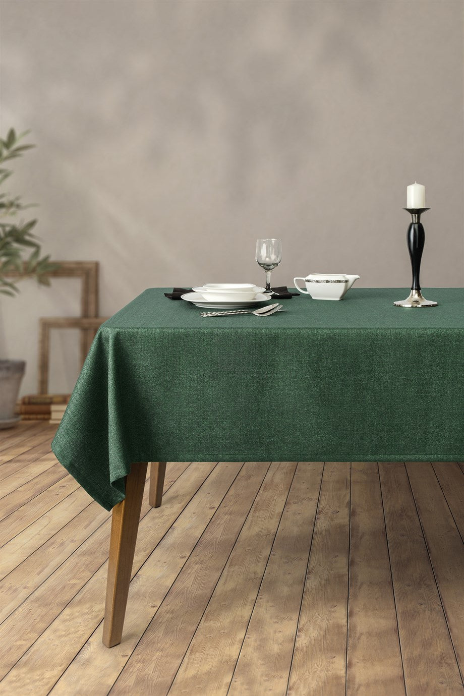 DENIZLI CONCEPT Grande Walnut Green Tablecloth