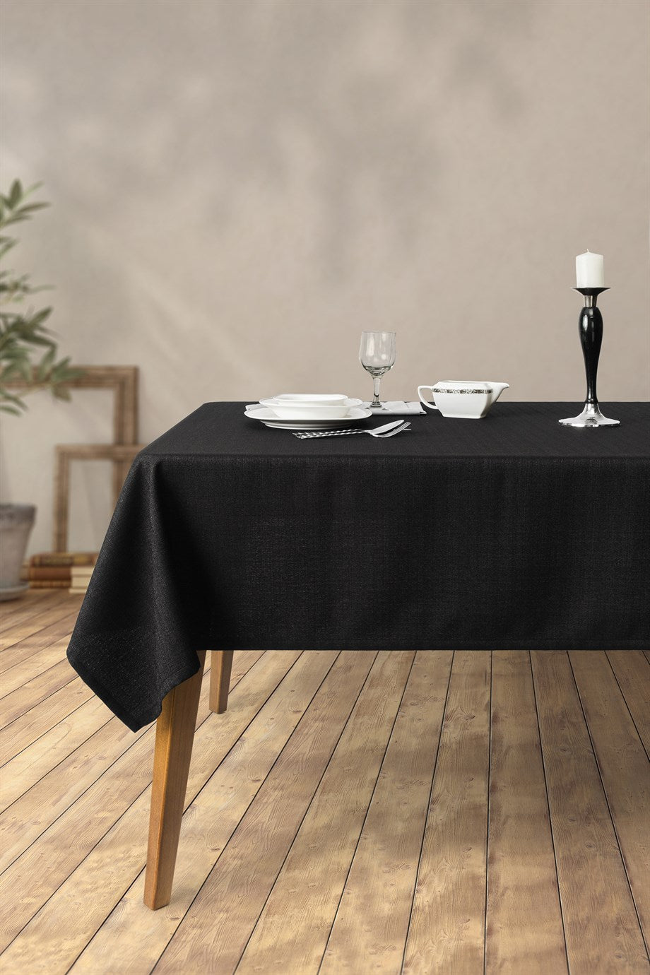DENIZLI CONCEPT Grande Black Tablecloth