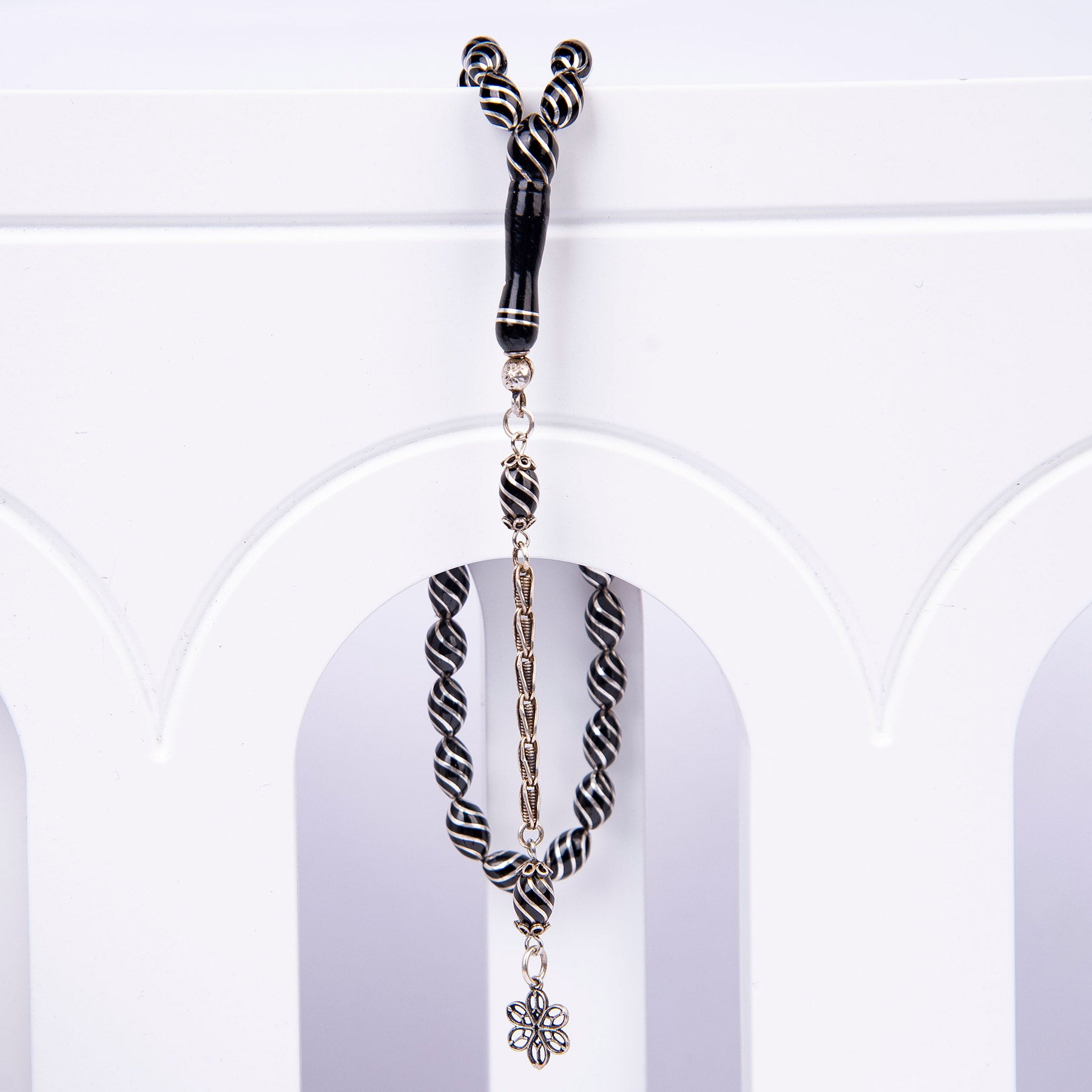 Ve Tesbih Oltu Stone Rosary with Silver Tassels 2