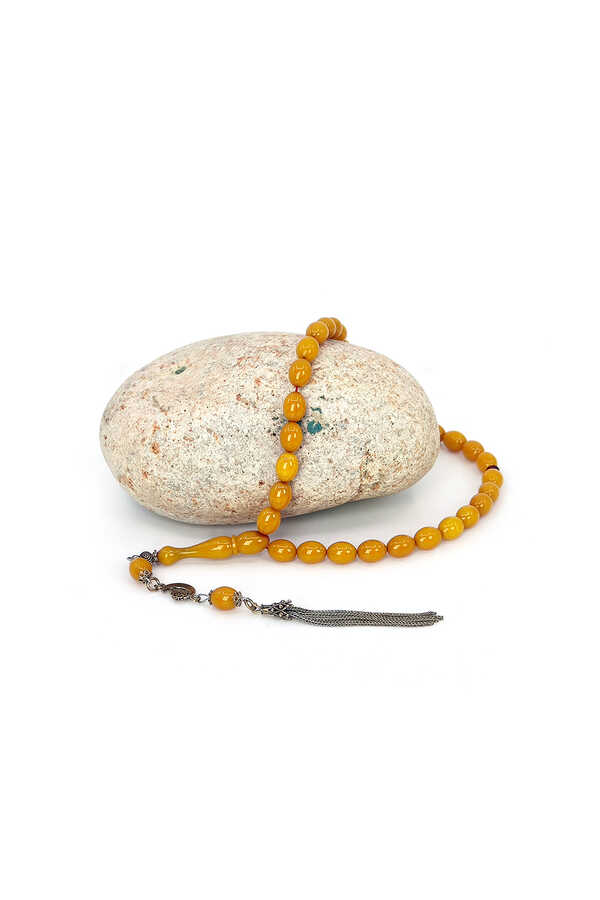 Ve Tesbih Solid Amber Rosary with Silver Tassels 3