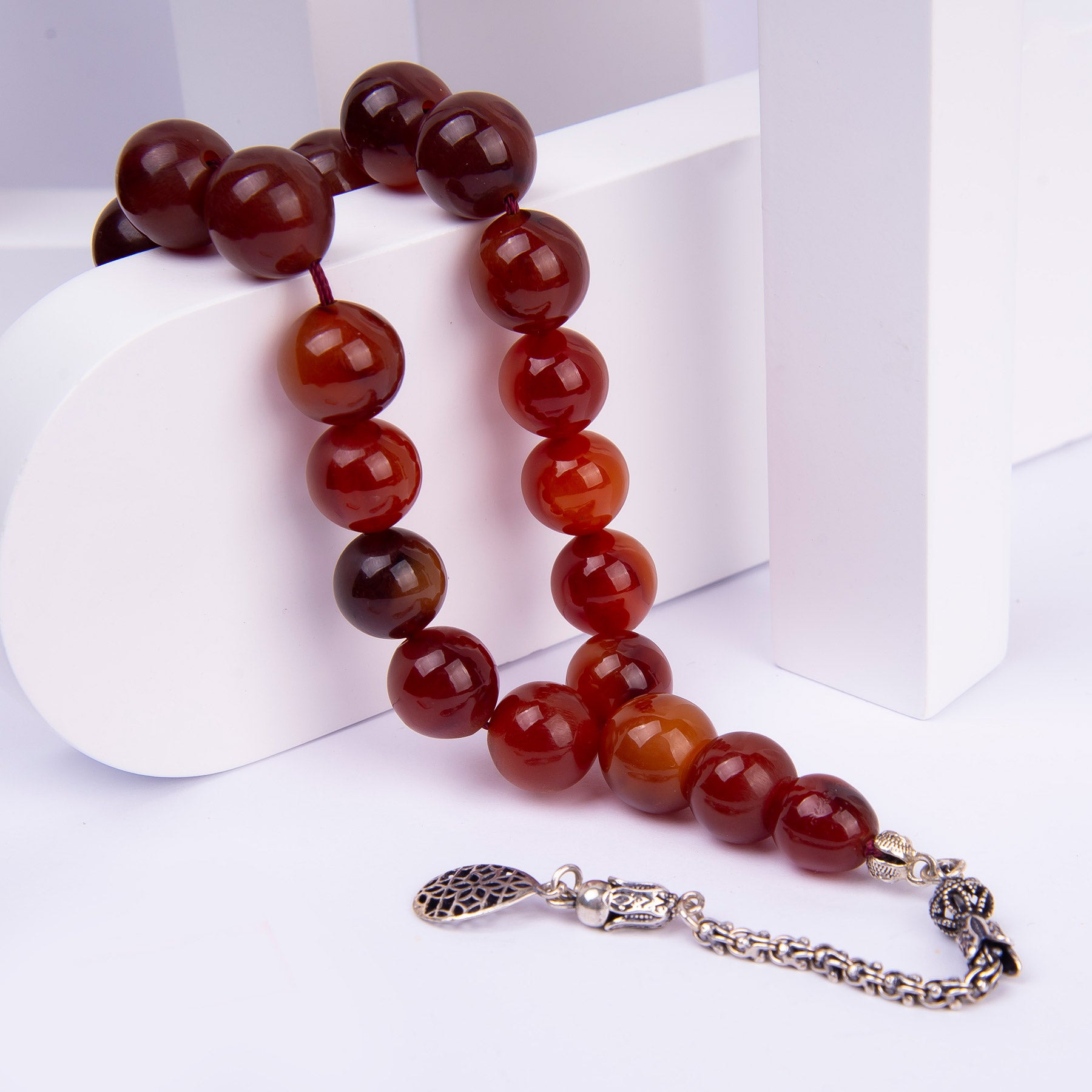Ve Tesbih Prayer Beads with Silver Tassels 1