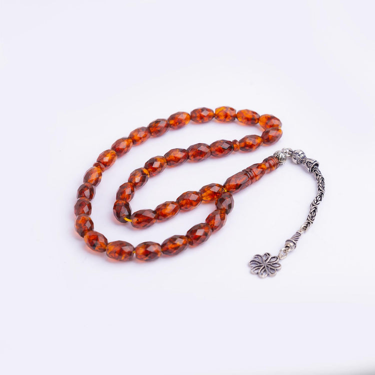 Ve Tesbih Amber Rosary with Silver Tassels 4