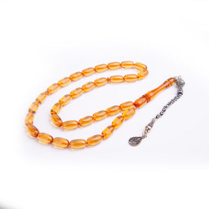 Ve Tesbih Fire Amber Rosary with Silver Tassels 4