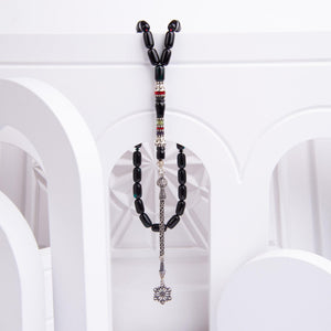 Nakkaş Imame Silver Tasseled Special Design Fire Amber Rosary 1