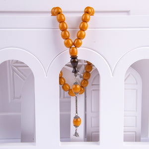 Ve Tesbih Ottoman Amber Rosary with Silver Tassels 2