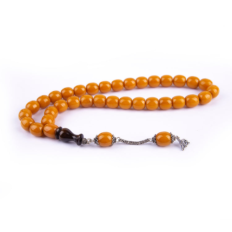 Ve Tesbih Ottoman Amber Rosary with Silver Tassels 4