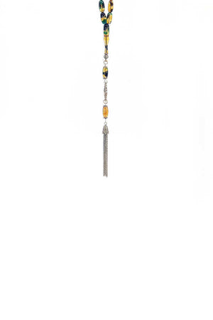 Ve Tesbih Silver Tasseled Capsule Model Fire Amber Rosary 2