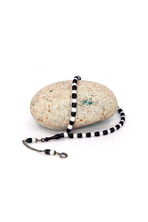 Ve Tesbih Silver Tasseled Capsule Amber Prayer Beads 3