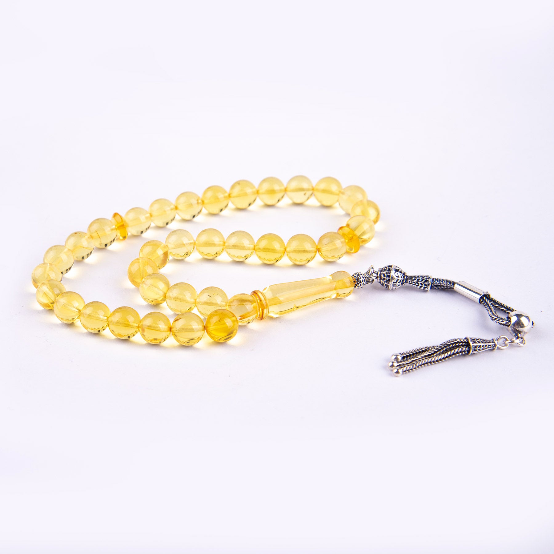 Ve Tesbih Amber Rosary with Silver Tassel 3