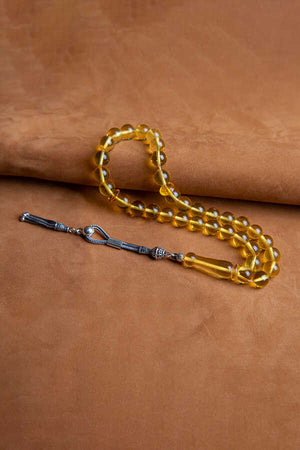 Ve Tesbih Amber Rosary with Silver Tassel