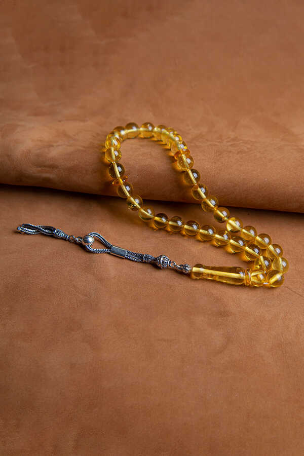 Ve Tesbih Amber Rosary with Silver Tassel