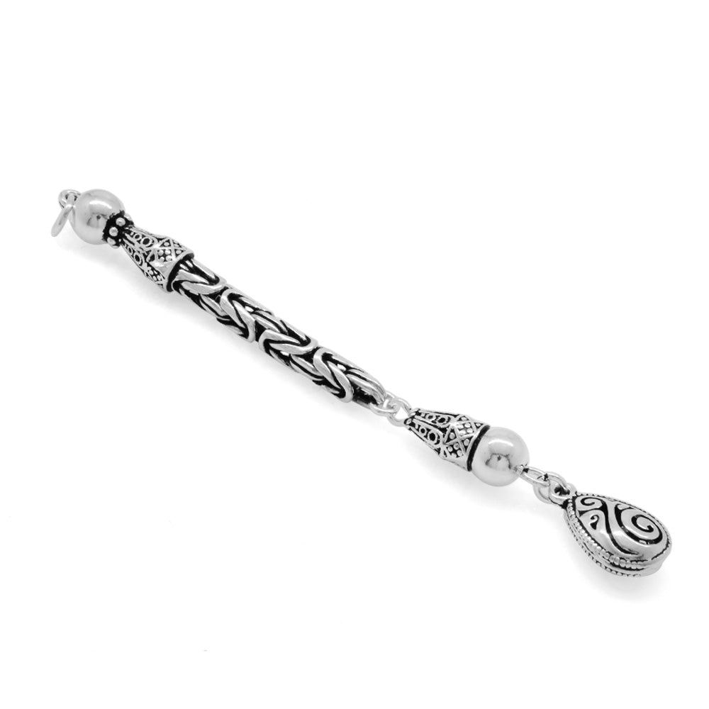 925 Sterling Silver Tassel with Spiral Design King Chain