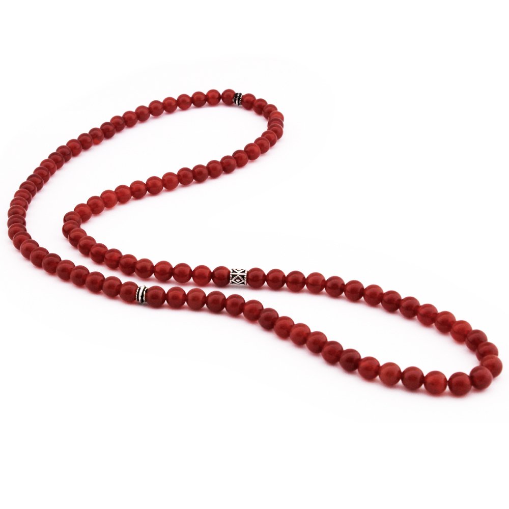 Bracelet,Necklace,Prayer Beads 99 Piece Red Agate Stone  9