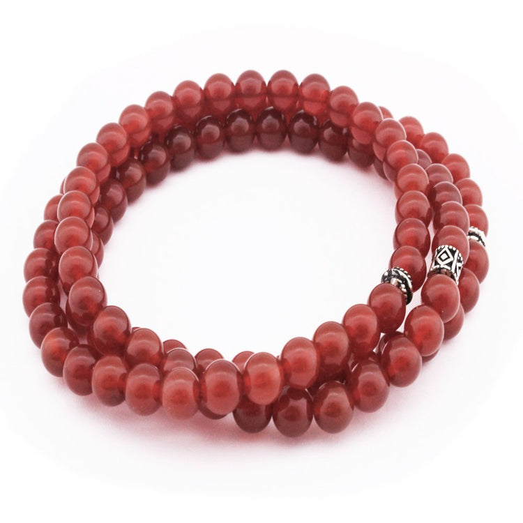 Bracelet,Necklace,Prayer Beads 99 Piece Red Agate Stone  3