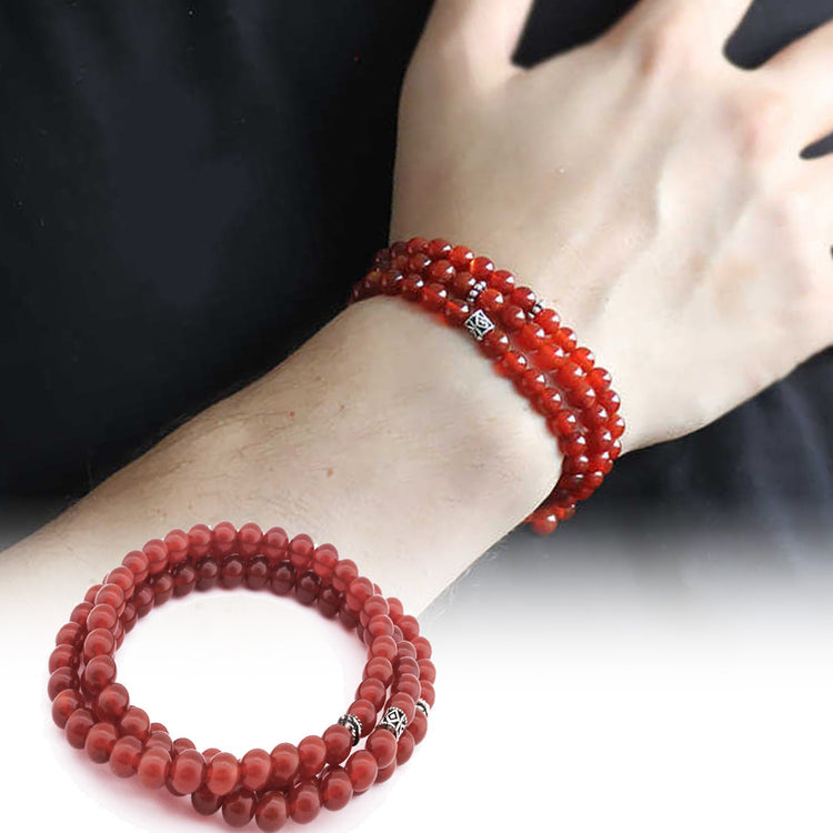 Bracelet,Necklace,Prayer Beads 99 Piece Red Agate Stone 