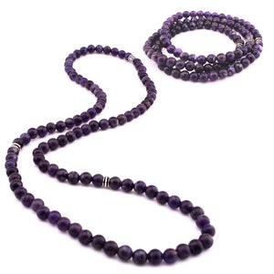 Bracelet,Necklace,Prayer Beads 99 Purple Amethyst Stone  8