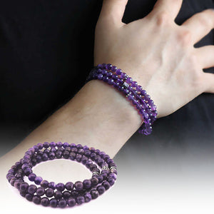 Bracelet,Necklace,Prayer Beads 99 Purple Amethyst Stone 