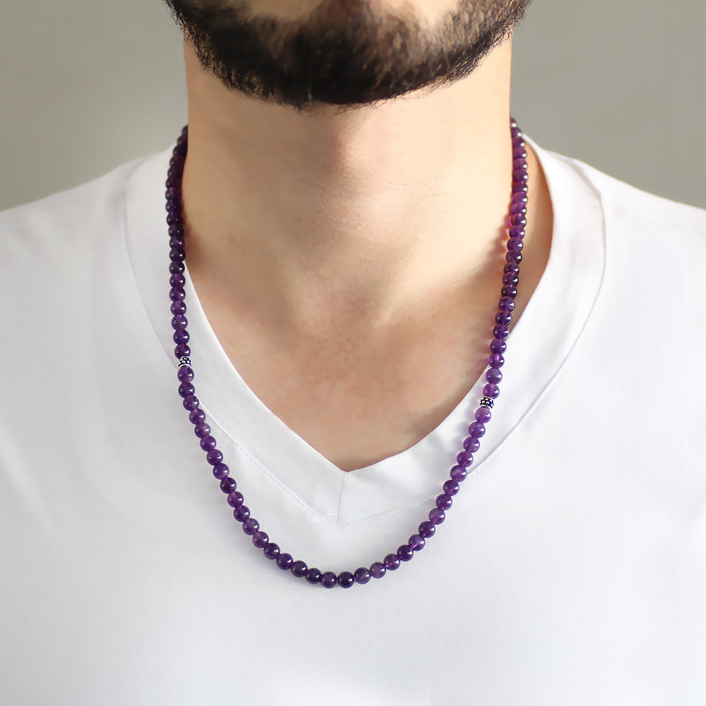 Bracelet,Necklace,Prayer Beads 99 Purple Amethyst Stone  5