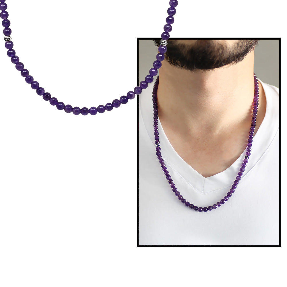 Bracelet,Necklace,Prayer Beads 99 Purple Amethyst Stone  4