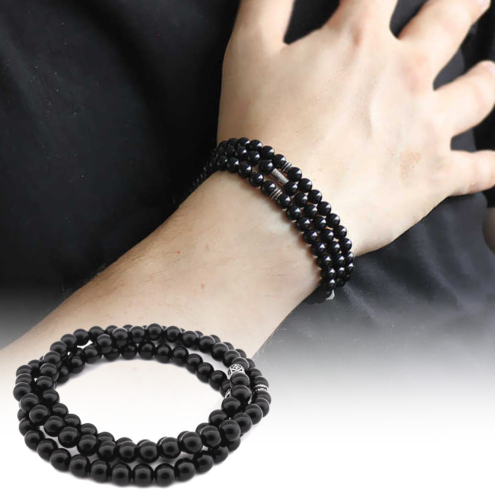 Bracelet,Necklace,Prayer Beads 99 Onyx Natural Stone 
