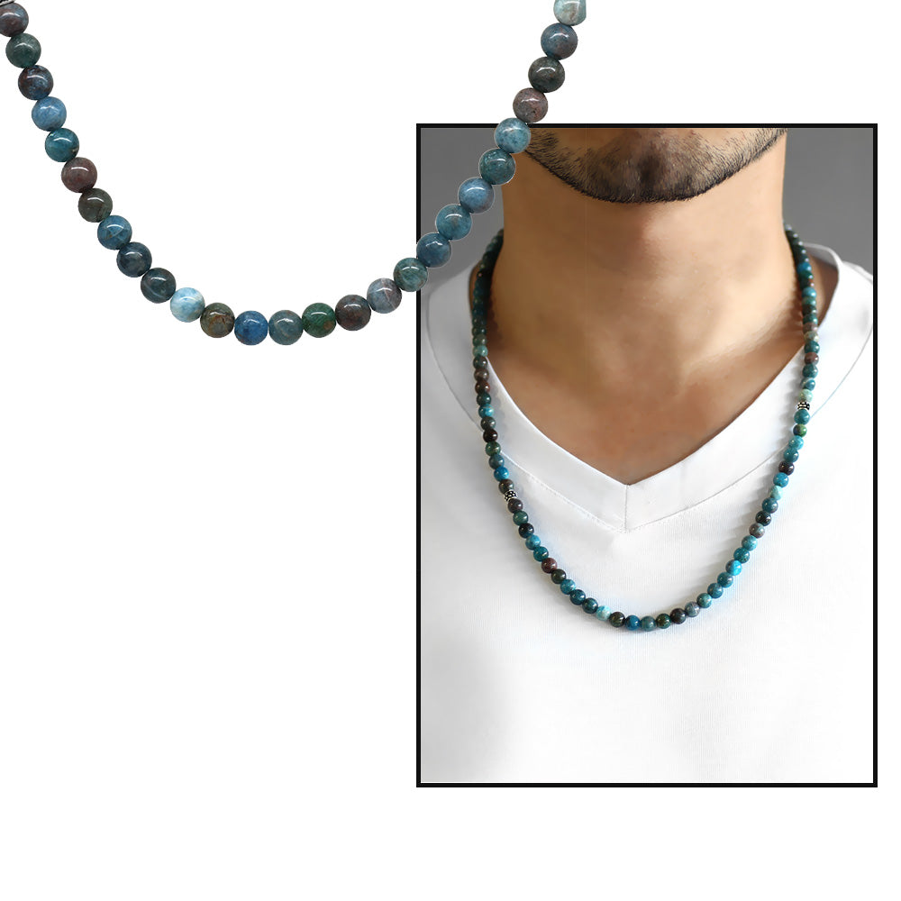 Necklace  Prayer Beads 99 Piece Apatite Natural Stone Jewelry