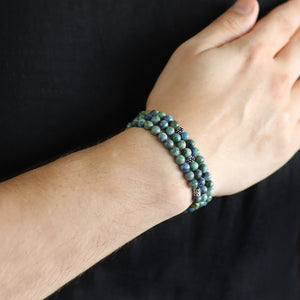 Bracelet Prayer Beads 99 Azurite Natural Stone 