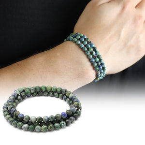 Bracelet - Necklace - Prayer Beads 99 Azurite Natural Stone Jewelry