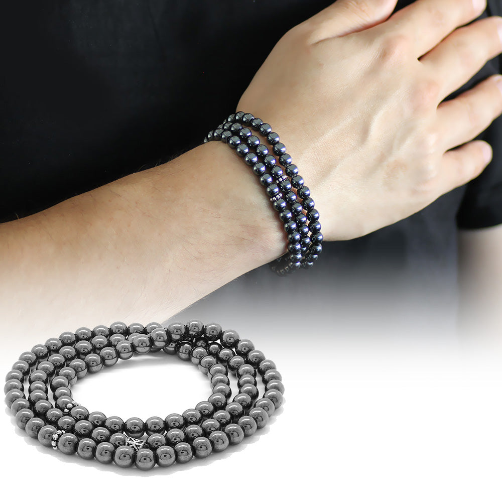 Bracelet - Necklace - Prayer Beads 99 Hematite Natural Stone