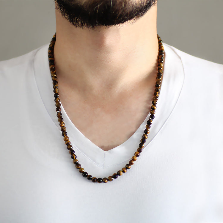 Necklace Tiger Eye Natural Stone 