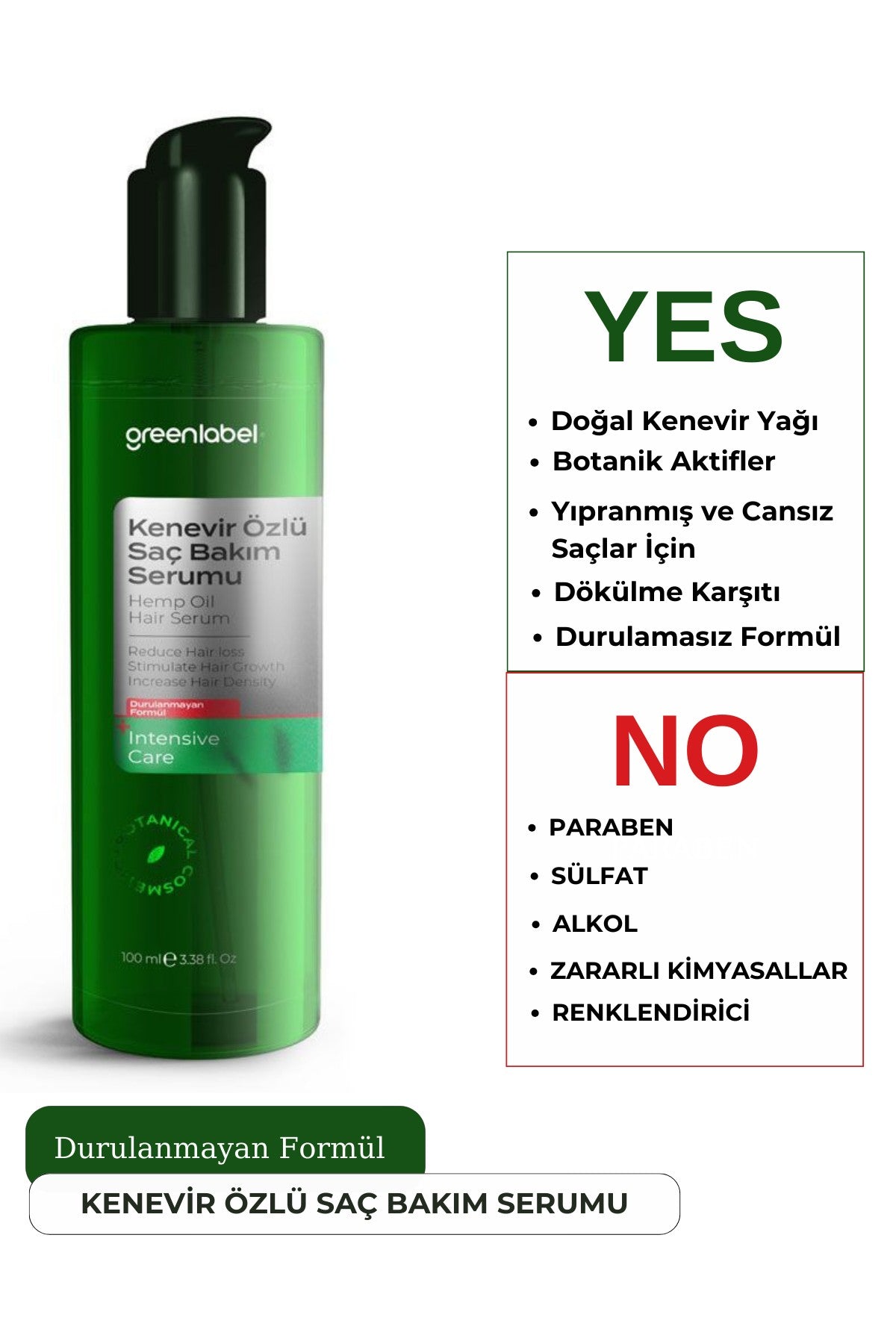 Greenlabel Hemp Oil Hair Care Serum 100ML 2