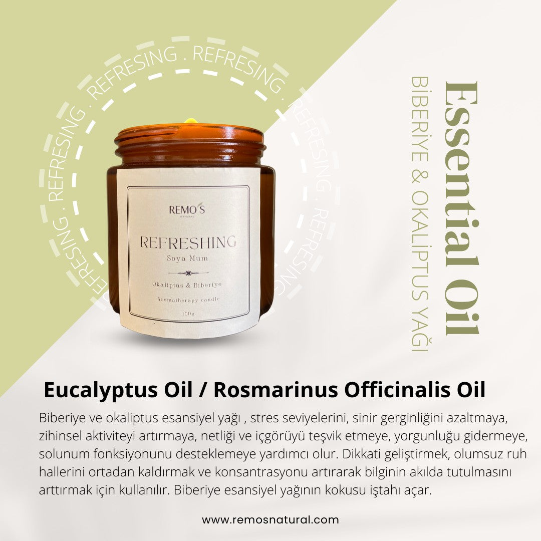 REFRESHING Soy Candle Rosemary&amp;Eucalyptus 100 ml -