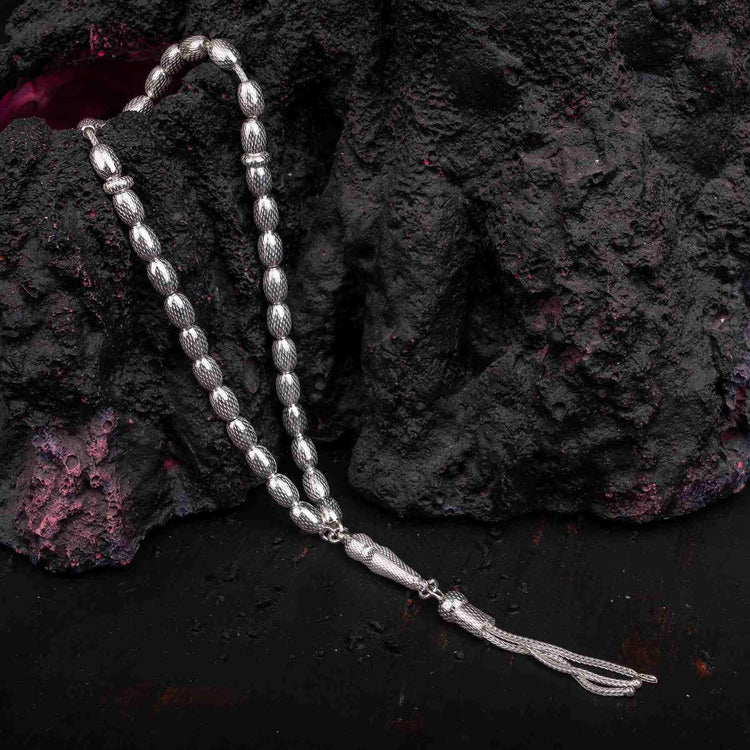 Ve Tesbih Sand Model Sterling Silver Prayer Beads 1