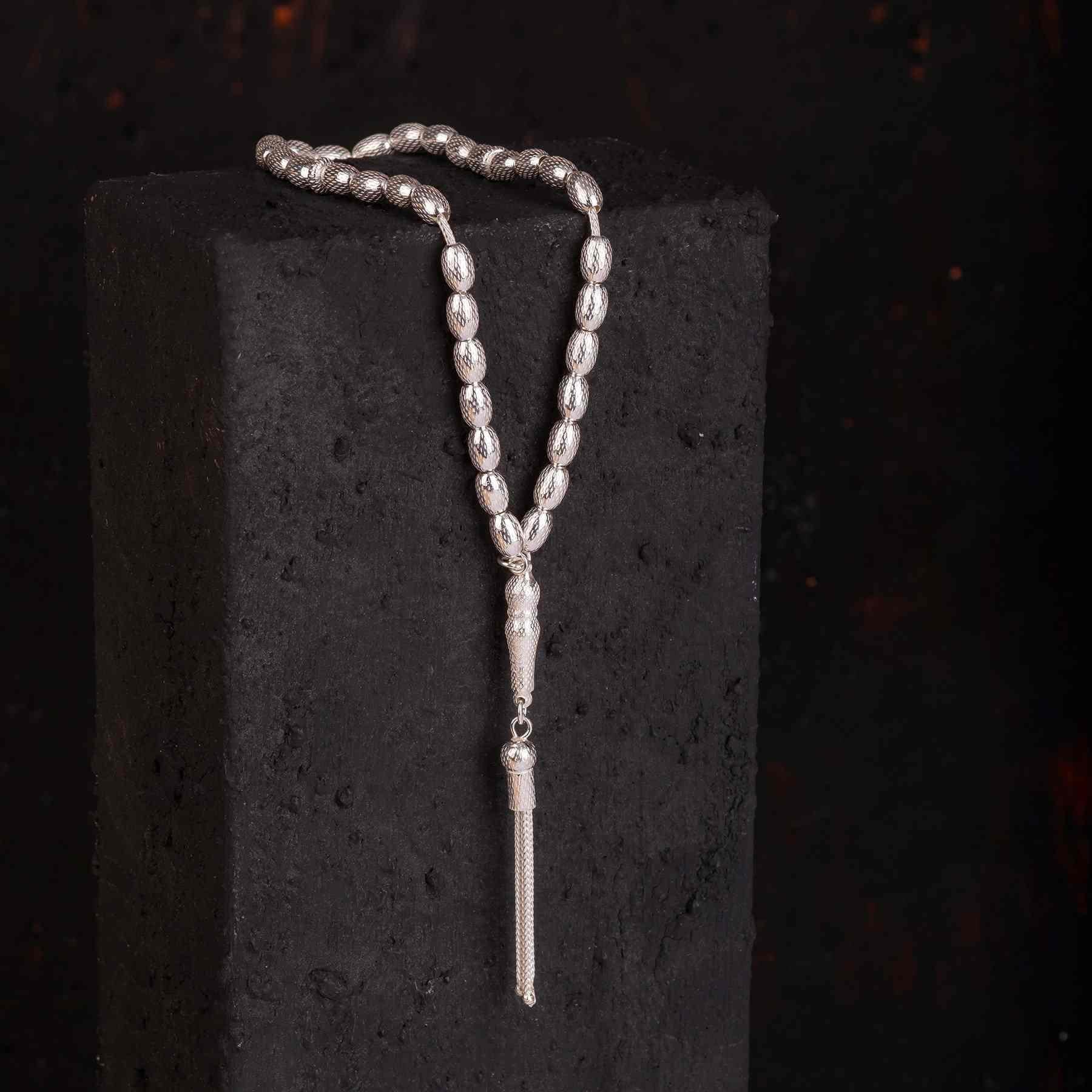 Ve Tesbih Sand Model Sterling Silver Prayer Beads 2