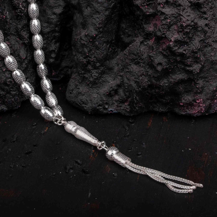 Ve Tesbih Sand Model Sterling Silver Prayer Beads 3
