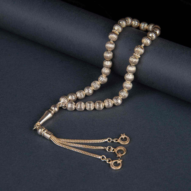 Ve Tesbih Pencil Engraved Sterling Silver Rosary 1