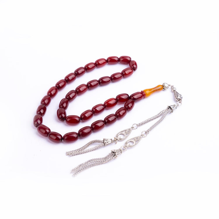 Ve Tesbih Capsule Cut Squeezed Amber Prayer Beads  4