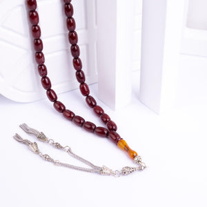Ve Tesbih Capsule Cut Squeezed Amber Prayer Beads  3