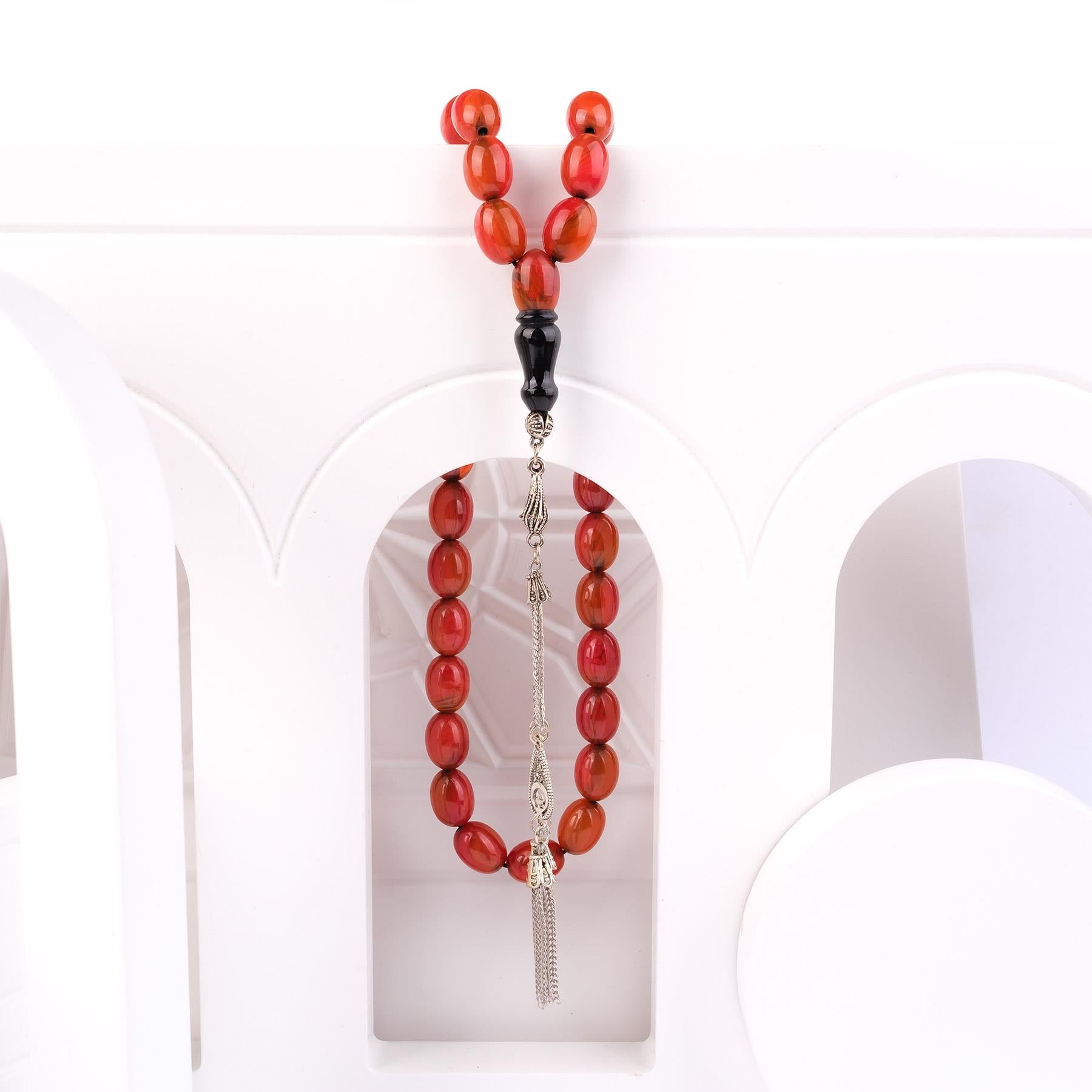Ve Tesbih Capsule Cut Squeezed Amber Prayer Beads 2